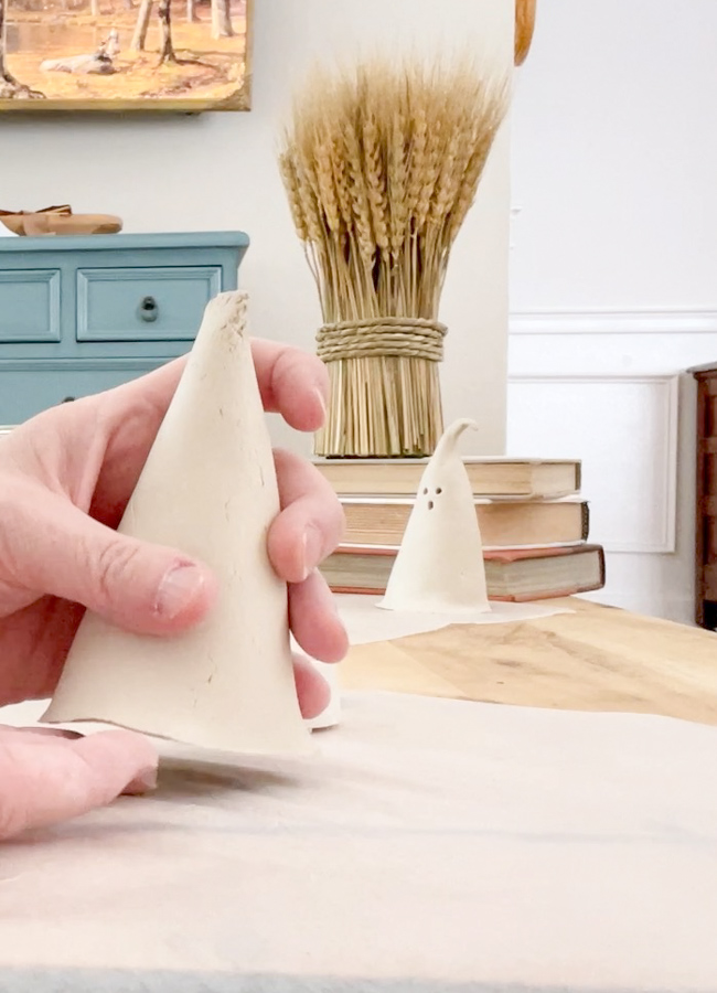 Glowing DIY Air Dry Clay Ghosts for Halloween