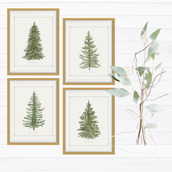 Printable Vintage Christmas Trees