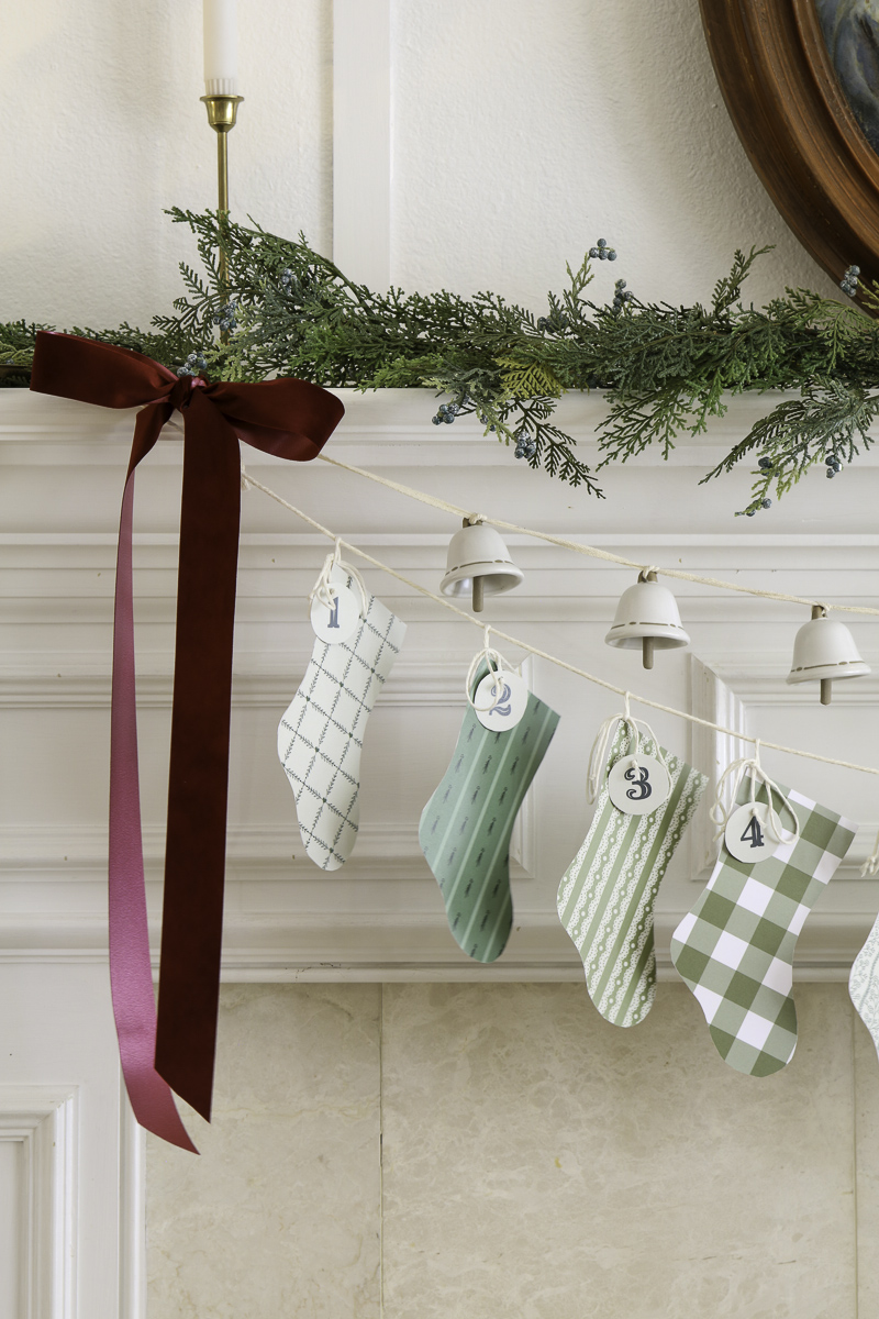 Paper stocking tutoral advent calendar printable stockings