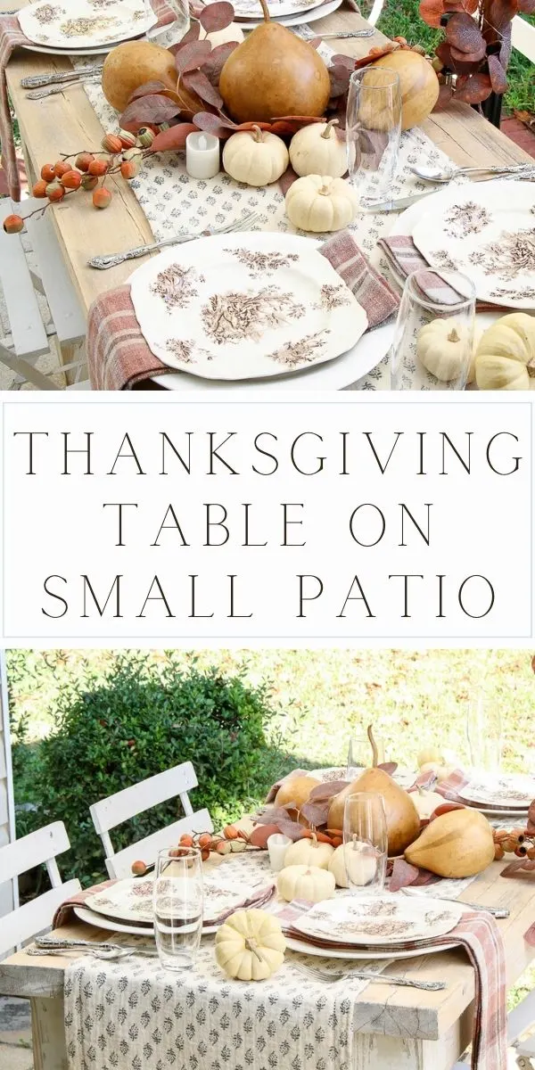 Outdoor Thanksgiving table on small patio