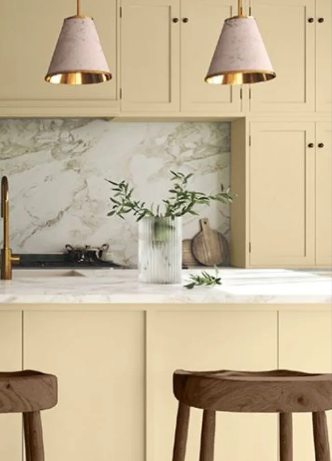 2024 Glidden paint color of the year limitless on kitchen cabinets