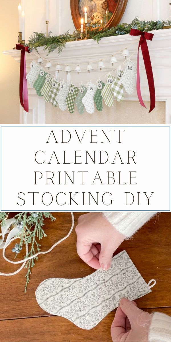 Printable Christmas advent calendar stocking DIY decoration