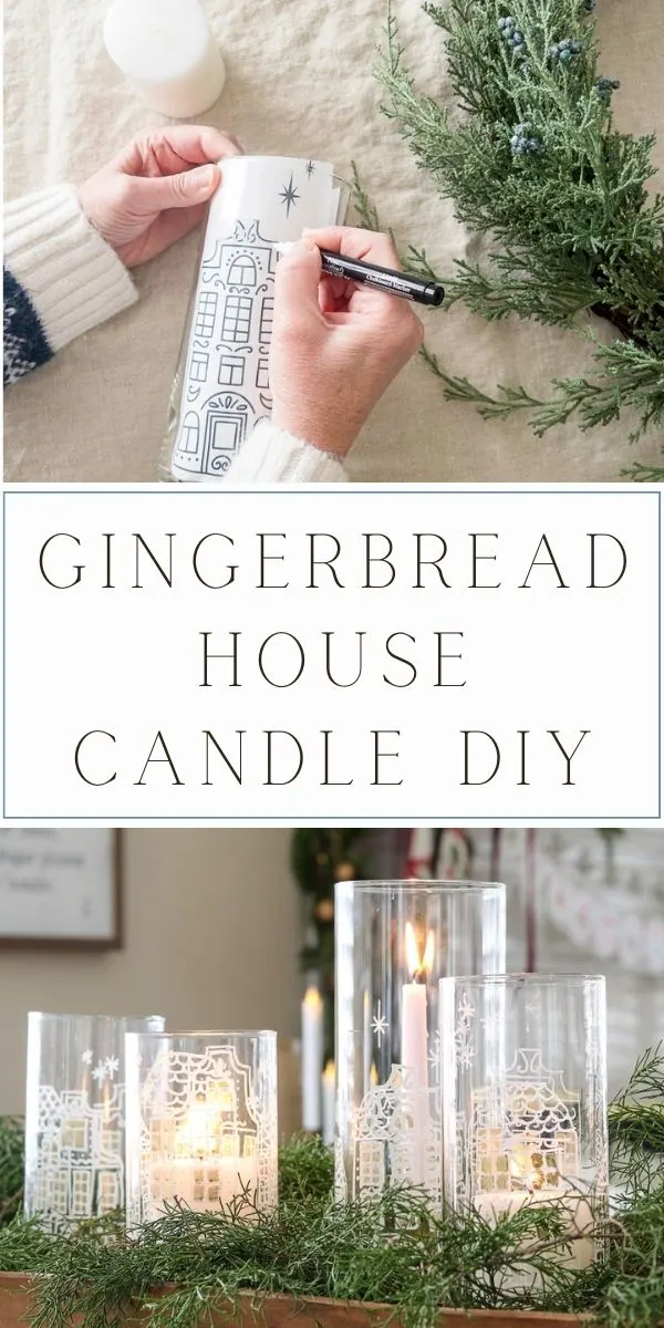 Gingerbread house candle holder diy