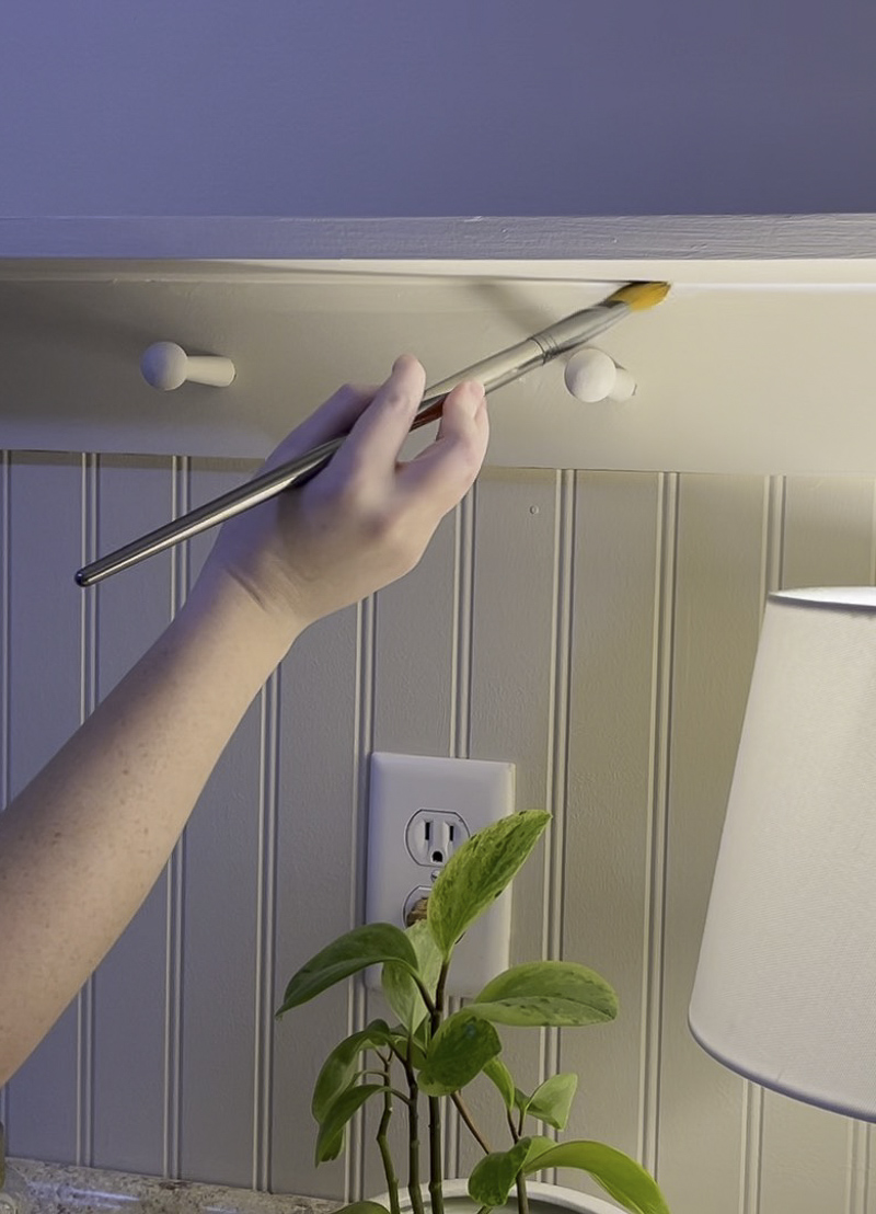 How to touch up paint a peg rail shelf