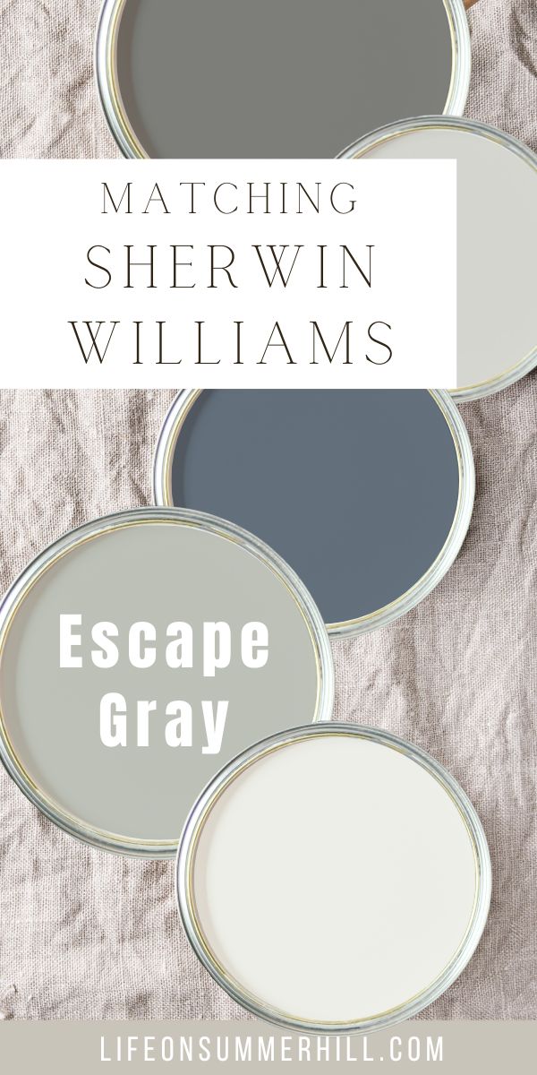 Coordinating color scheme with Escape Gray by Sherwin Williams