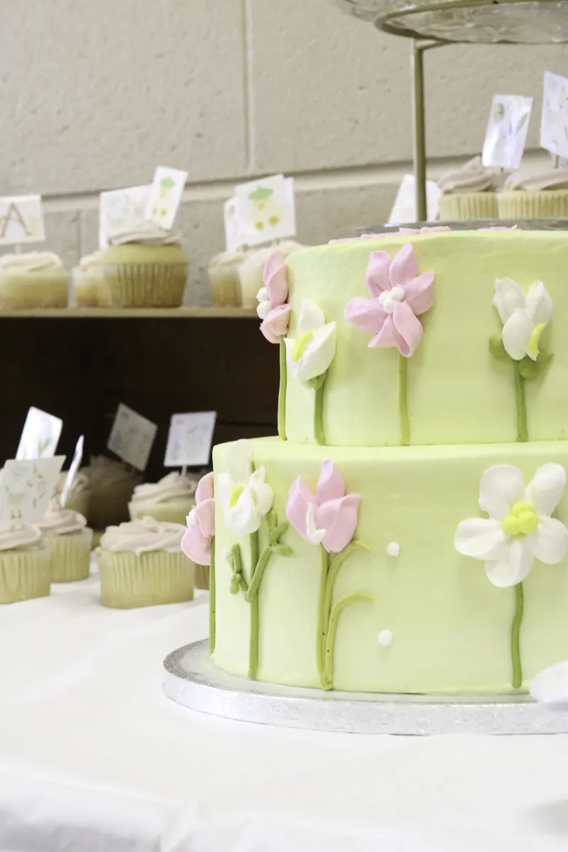Floral baby shower cake