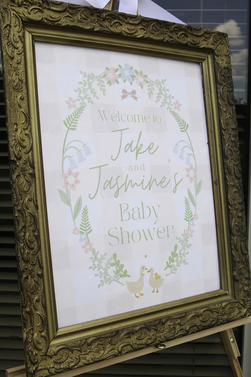 Welcome sign for Floral baby shower theme
