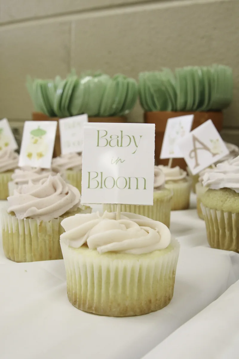 Floral baby shower cupcakes