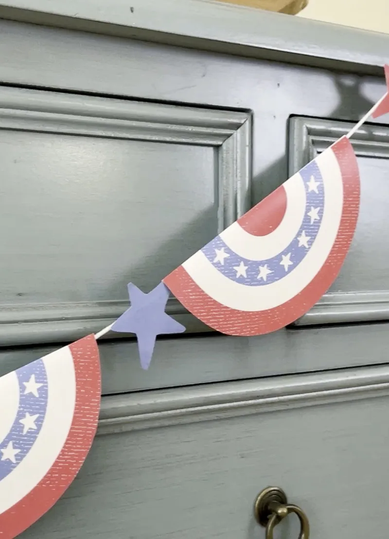Patriotic red, white and blue garland