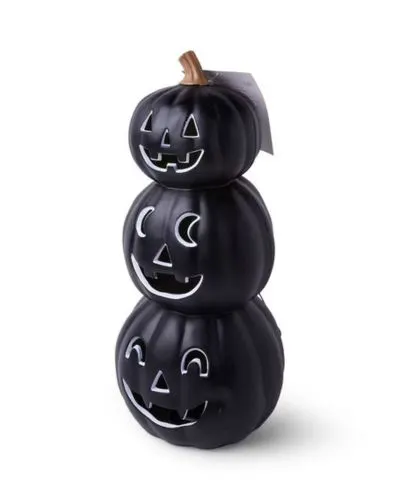 Pottery Barn dupe of stacked jack o lanterns