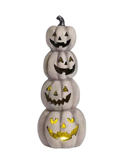 Pottery Barn dupe of stacked jack o lanterns