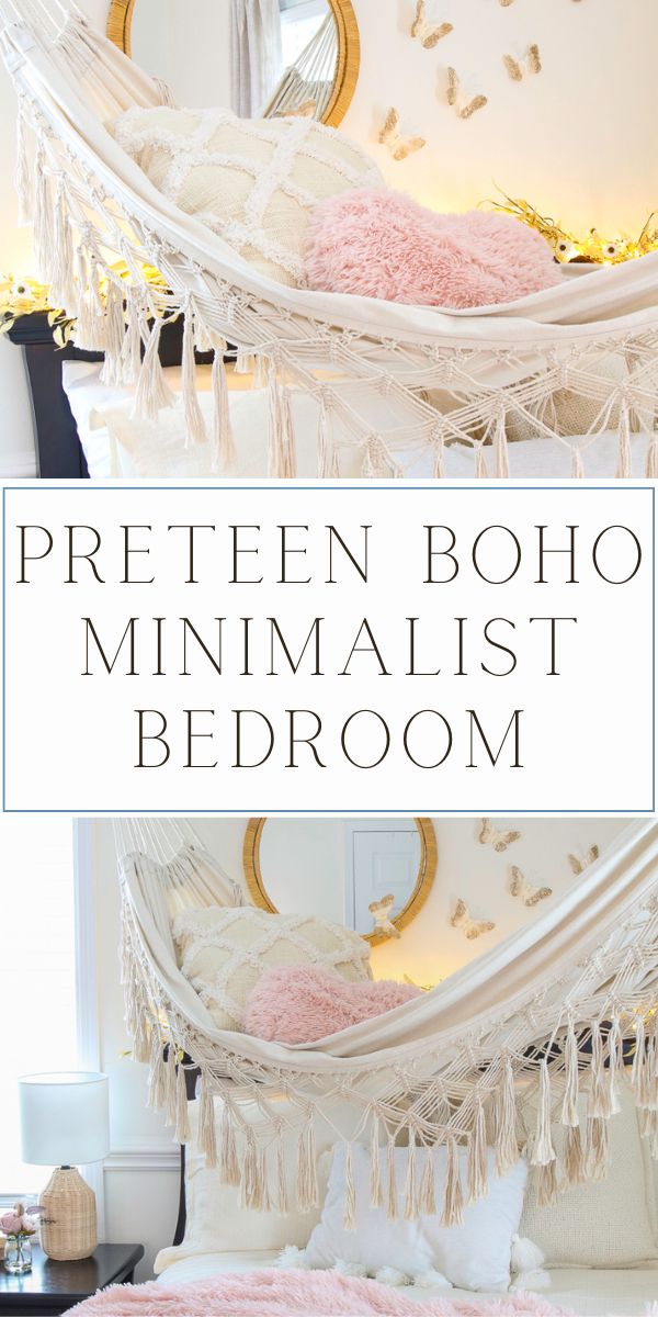 Preteen boho minimalist bedroom