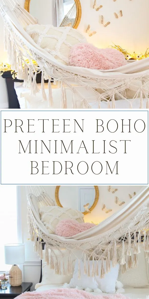 Preteen boho minimalist bedroom