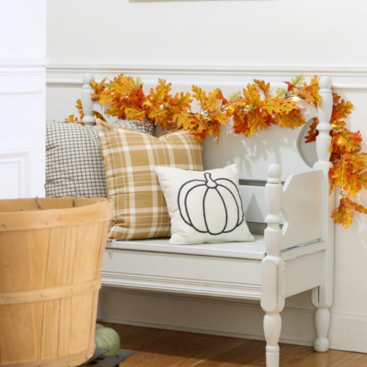 neutral and orange fall decor ideas