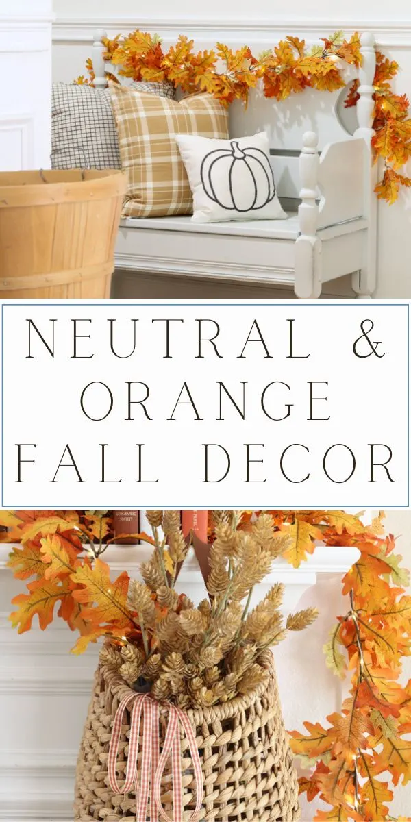 Neutral and orange fall decor ideas