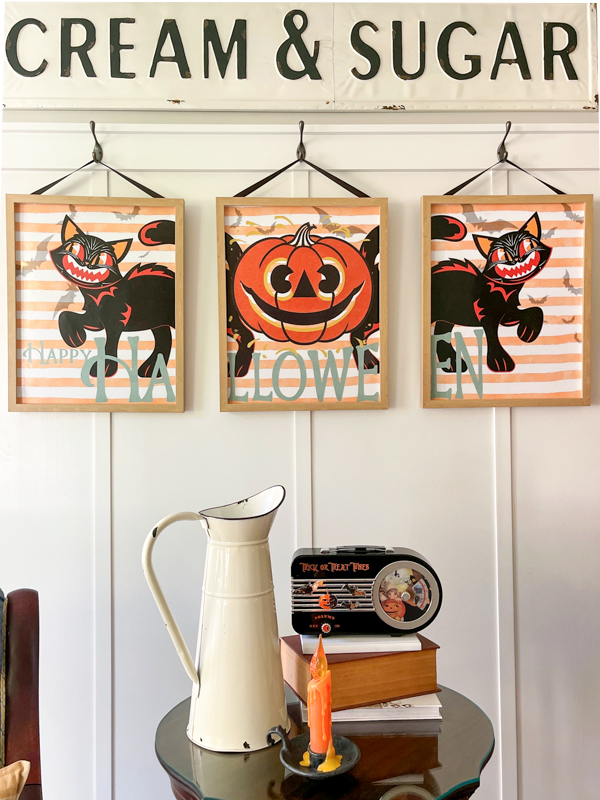 Set of three retro vintage halloween printable art