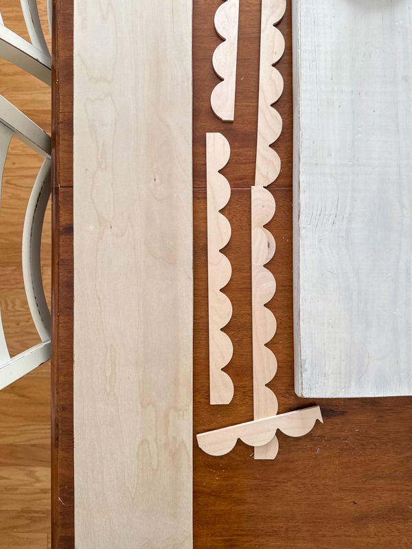 Wood supplies needed to make a DIY Scalloped Wood Tray