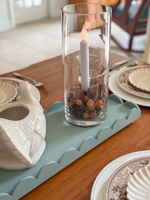 Thanksgiving centerpiece with candles