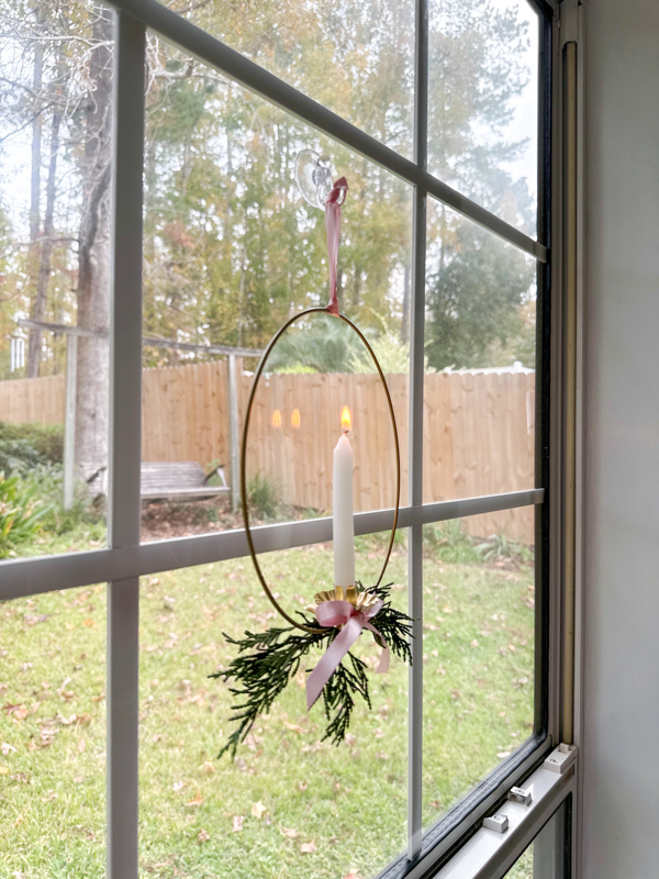 DIY candle hoop wreath