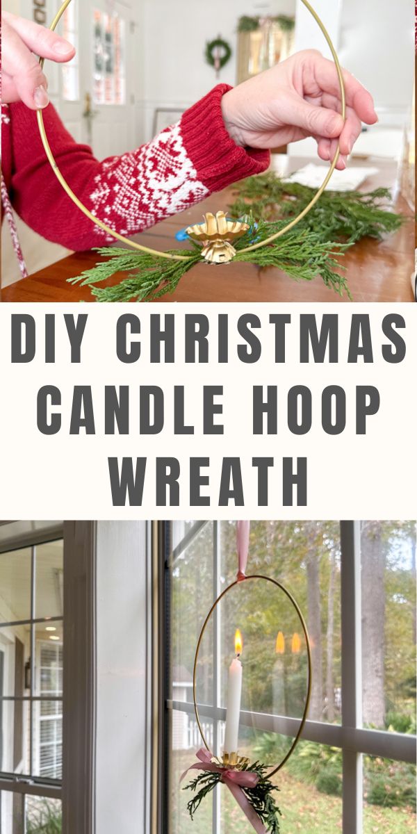 DIY CHRISTMAS CANDLE HOOP WREATH