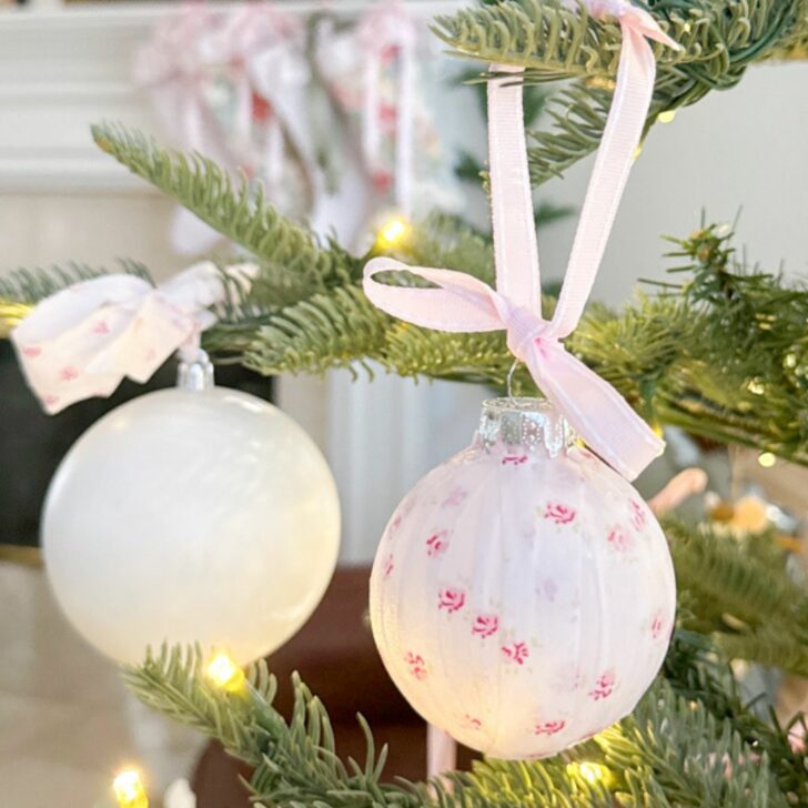 DIY Decoupage fabric ornaments