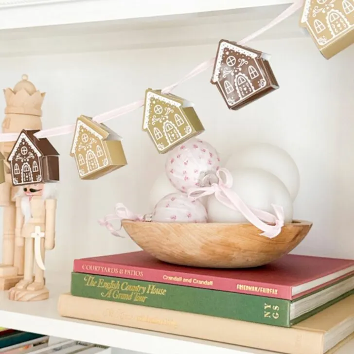 DIY gingerbread house garland printable craft