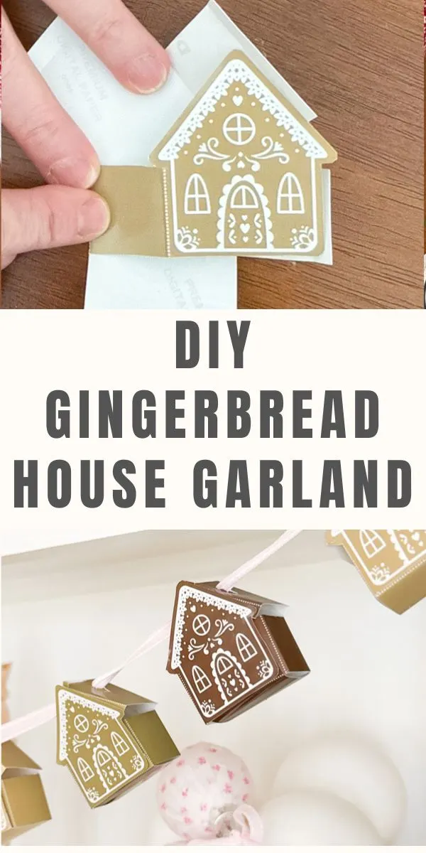 DIY gingerbread house garland printable craft