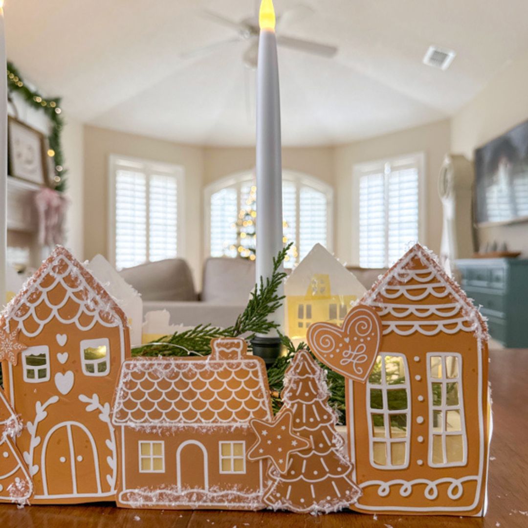 DIY Gingerbread Village Centerpiece