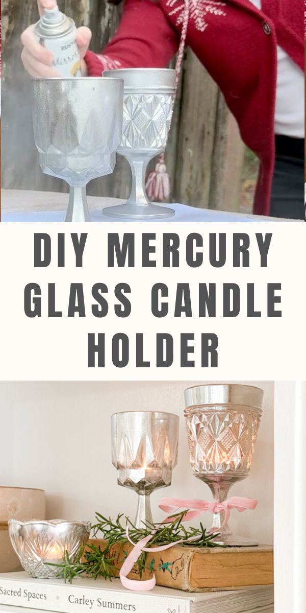 DIY mercury glass candle holder