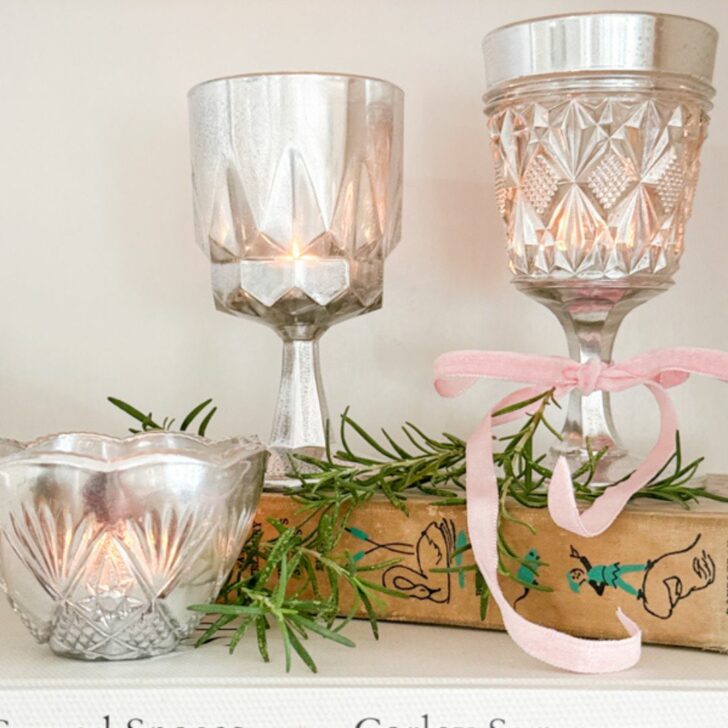 DIY mercury glass candle holde