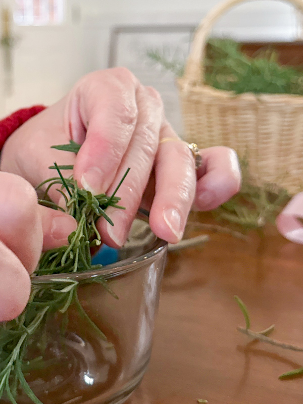 continue securing the wreath with florist wire