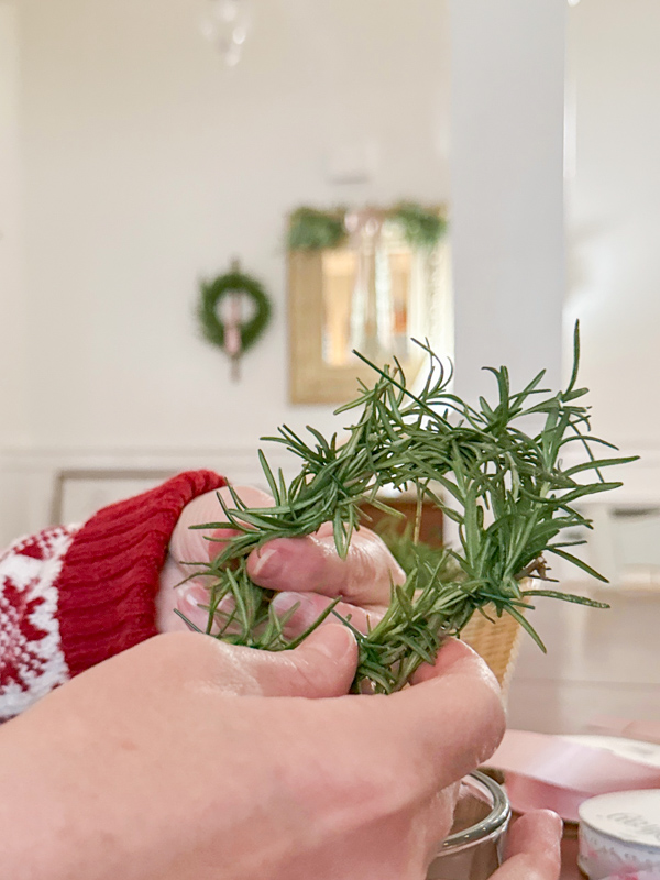 as you secure the wreath you can add more rosemary as needed