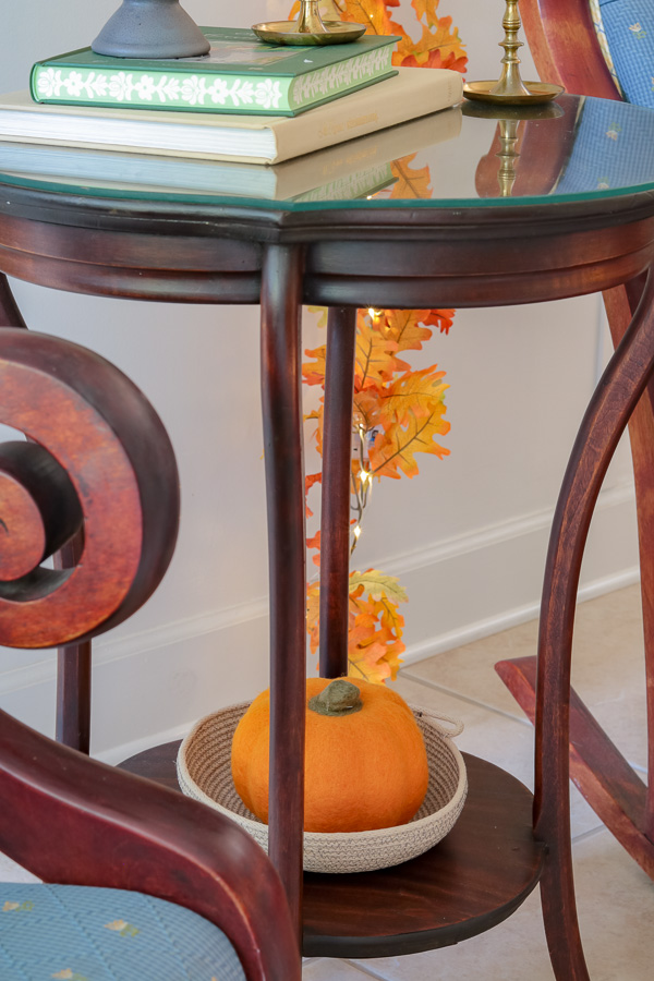 Felt pumpkin in basket