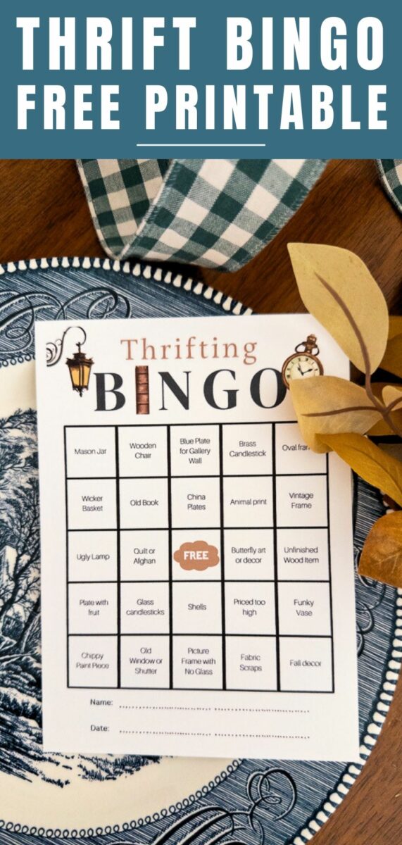 Thrift bingo game and free printable bingo cards