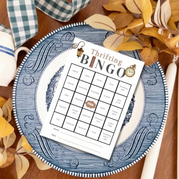 Thrift bingo game and free printable bingo cards