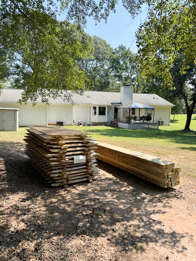 Supplies for a cottage picket fence
