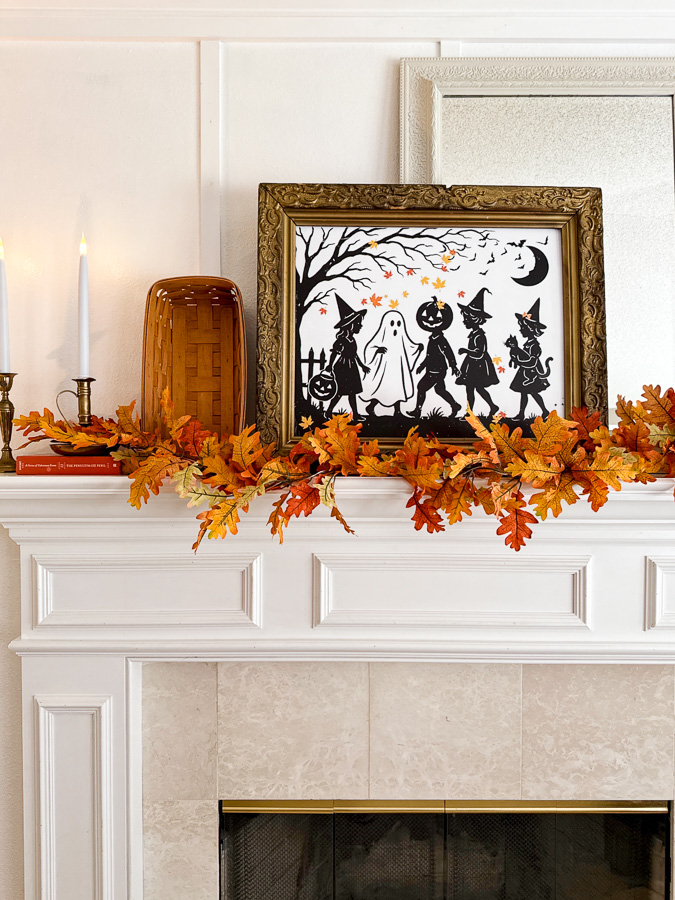 DIY decoupage printable art Halloween silhouette trick or treat
