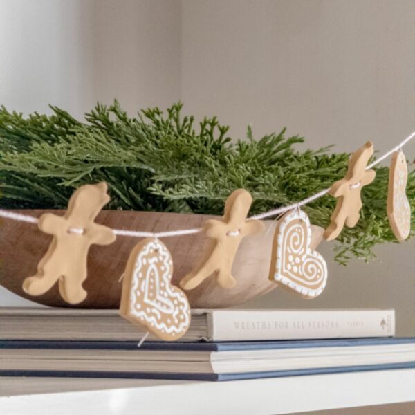 How to make an air dry clay gingerbread garland