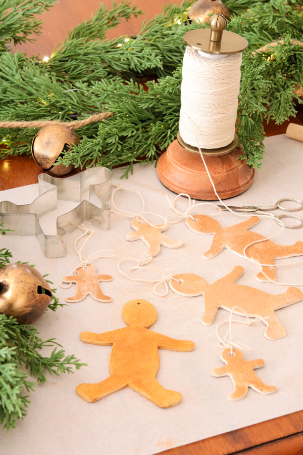 Air dry clay gingerbread ornaments