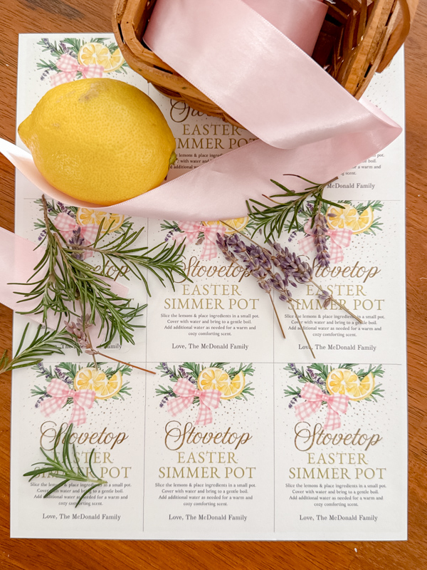 Easter simmer pot gift tags