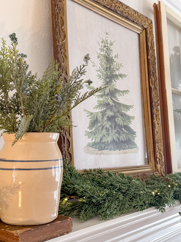 Fire tree vintage art perfect cozy winter decor.