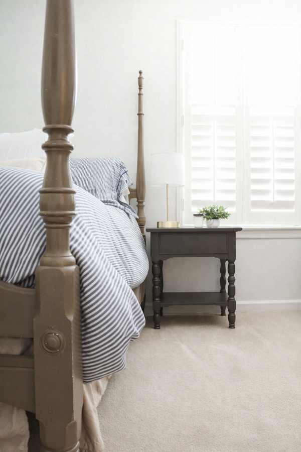 Nightstand painted with Black Fox by Sherwin Williams