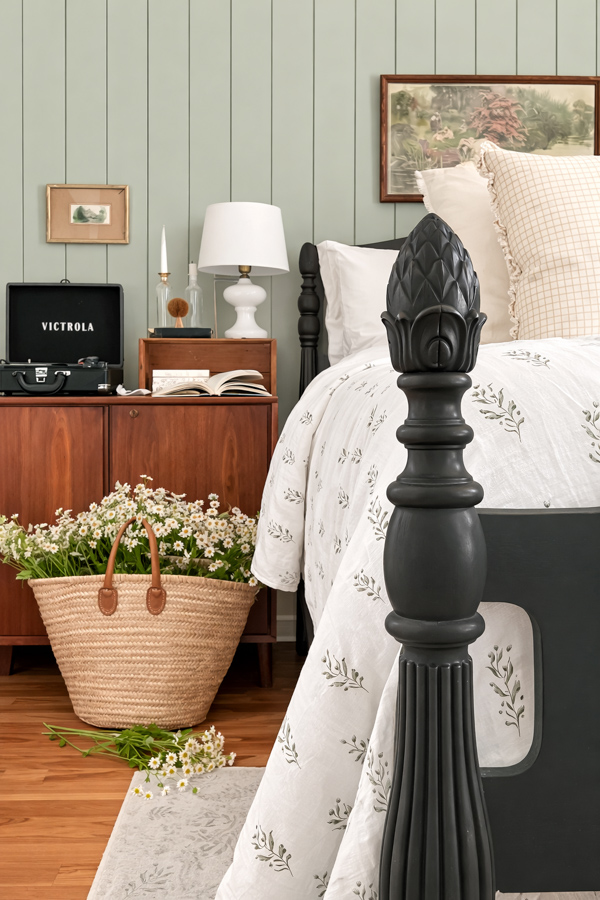 Bed painted Greenblack by Sherwin Williams