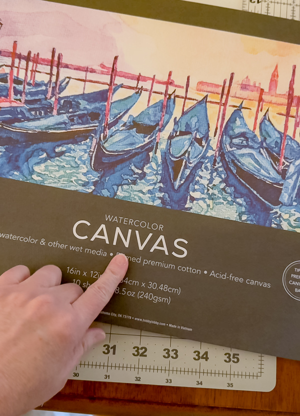 Watercolor canvas paper from Hobby Lobby used for printing American flag printable art at home on a regular inkjet printer