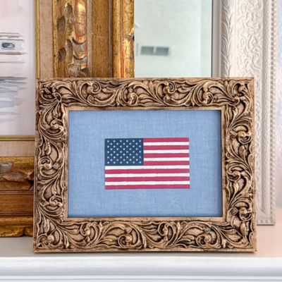 DIY Framed American Flag Art with a Fabric Background