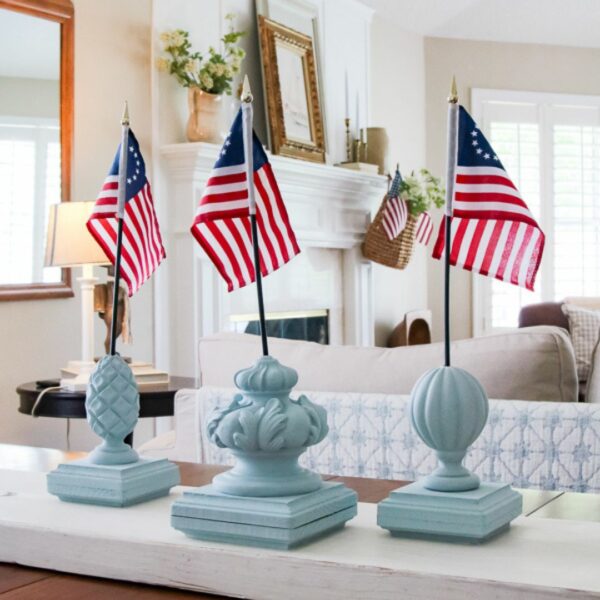 DIY Patriotic Finial Flag Stand