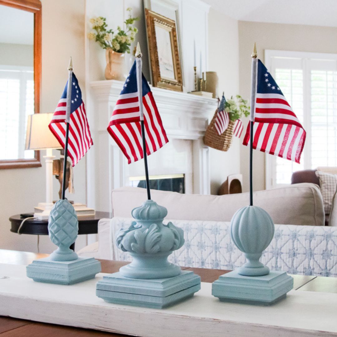 DIY Patriotic Finial Flag Stand: Easy Vintage-Inspired Decor