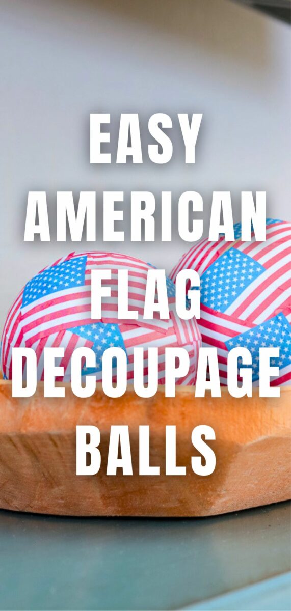 American flag decoupage balls