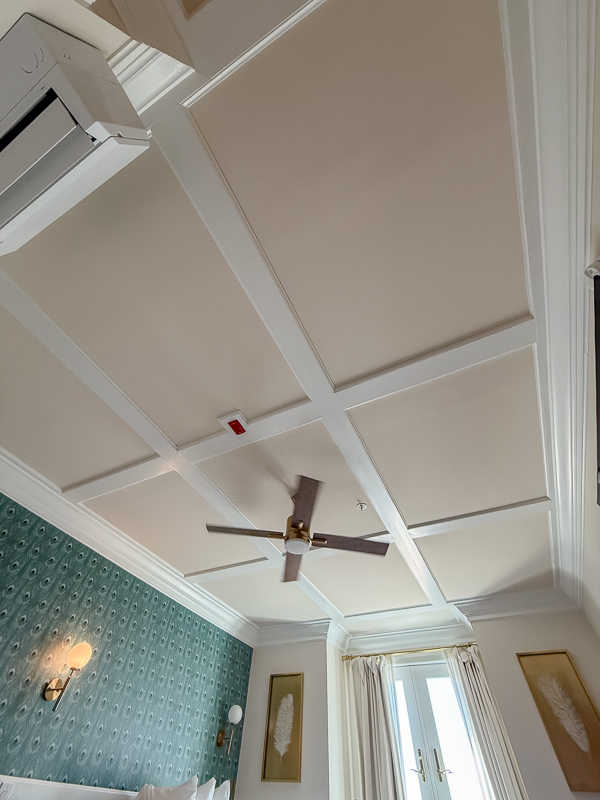 The Gibson Inn room ceilings with a coffered design. Perfect for a new build.