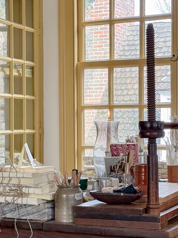 Window idea for a new build. If you want your house to look old get windows that have more sashes. For example this window has nine over nine window panes. This window is at Williamburg.